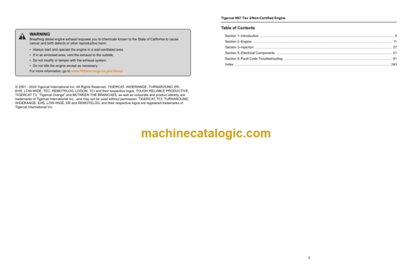 Tigercat N67 Tier 2 Non-Certified Engine Troubleshooting Manual (74311A)