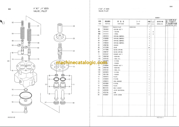 Hitachi EX60-5,EX60LC-5 Excavator Full Parts Catalog