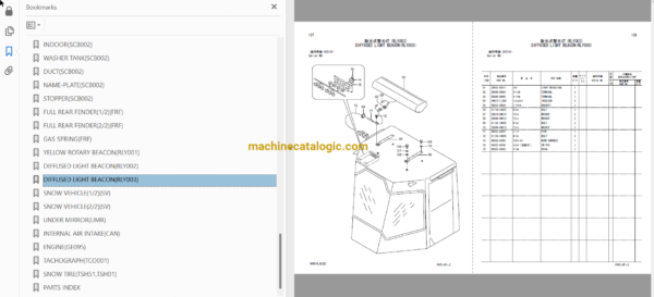 Hitachi ZW140J Wheel Loader Full Parts Catalog