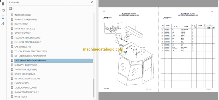 Hitachi ZW140J Wheel Loader Full Parts Catalog