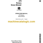 John Deere 270 Rotary Snow Blower Operator's Manual (OMA41254)