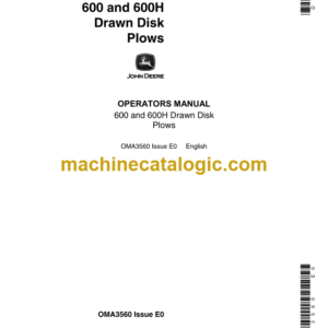 John Deere 600 and 600H Drawn Disk Plows Operator's Manual (OMA3560)