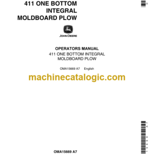 John Deere 411 One Bottom Integral Moldboard Plow Operator's Manual (OMA15669)