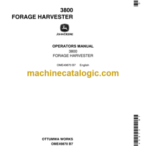 John Deere 3800 Forage Harvester Operator's Manual (OME49870)