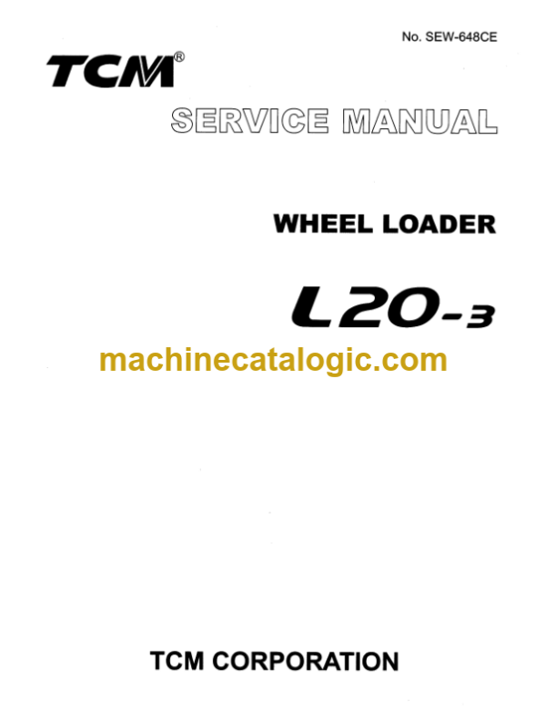 TCM L20-3 Wheel Loader Service Manual