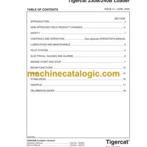 Tigercat 230B Loader Service Manual