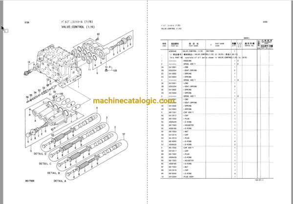 Hitachi EX200K-3,EX200LCK-3 Excavator Full Parts Catalog