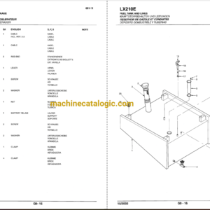 Hitachi LX210E, LX210E-1, LX210E-2 Wheel Loader Full Parts Catalog