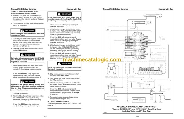 Tigercat 726B Feller Buncher Service Manual (7261001 - 7261999)