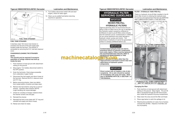 Tigercat LH870C Harvester Service Manual (87081501 - 87082499)