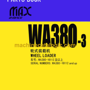 Komatsu WA380-3 Wheel Loader Parts Book (16112 and up)