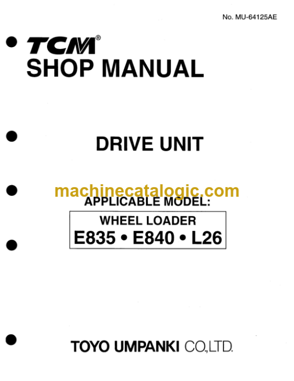 TCM E835, E840, L26 Drive Unit Shop Manual