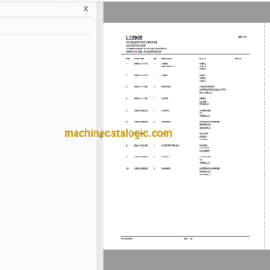 Hitachi LX290E, LX290E-1, LX290E-2 Wheel Loader Full Parts Catalog