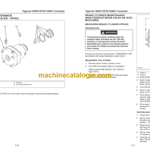 Tigercat 1055C, 1075C, 1085C Forwarder Service Manual (10751001 – 10751500)