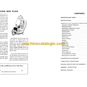 John Deere 600 and 600H Drawn Disk Plows Operator’s Manual (OMA3560)