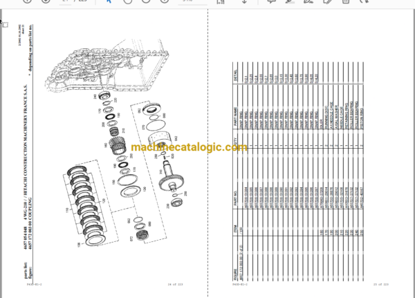 Hitachi LX290E, LX290E-1, LX290E-2 Wheel Loader Full Parts Catalog