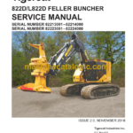 Tigercat 822D, L822D Feller Buncher Service Manual (82223001 - 82224000)