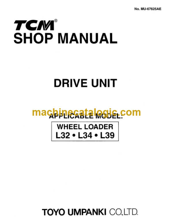 TCM L32, L34, L39 Drive Unit Shop Manual