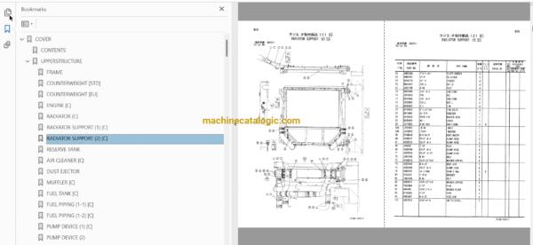 Hitachi EX1200-5C Excavator Full Parts Catalog