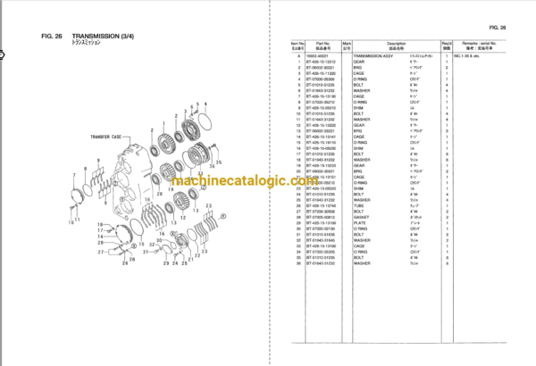 Hitachi LX450-7 Wheel Loader Parts Catalog