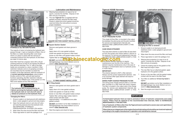 Tigercat H250B Harvester Service Manual (250H0101 - 250H2000)