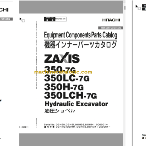 Hitachi ZX350-7G Series Hydraulic Excavator Full Parts and Engine Parts Catalog