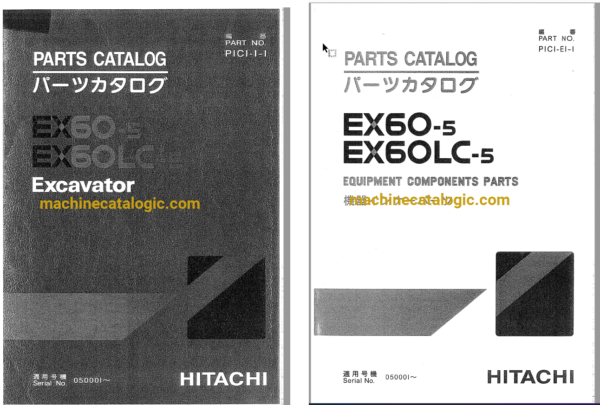 Hitachi EX60-5,EX60LC-5 Excavator Full Parts Catalog