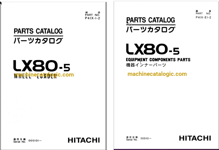Hitachi LX80-5 Wheel Loader Full Parts Catalog