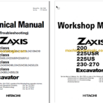 Hitachi ZX225USLC Excavator Technical and Workshop All Manuals