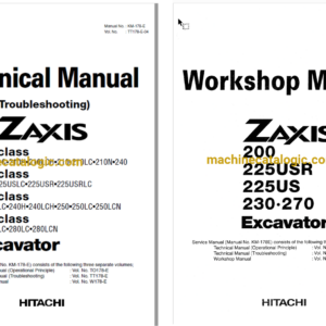 Hitachi ZX225USLC Excavator Technical and Workshop All Manuals