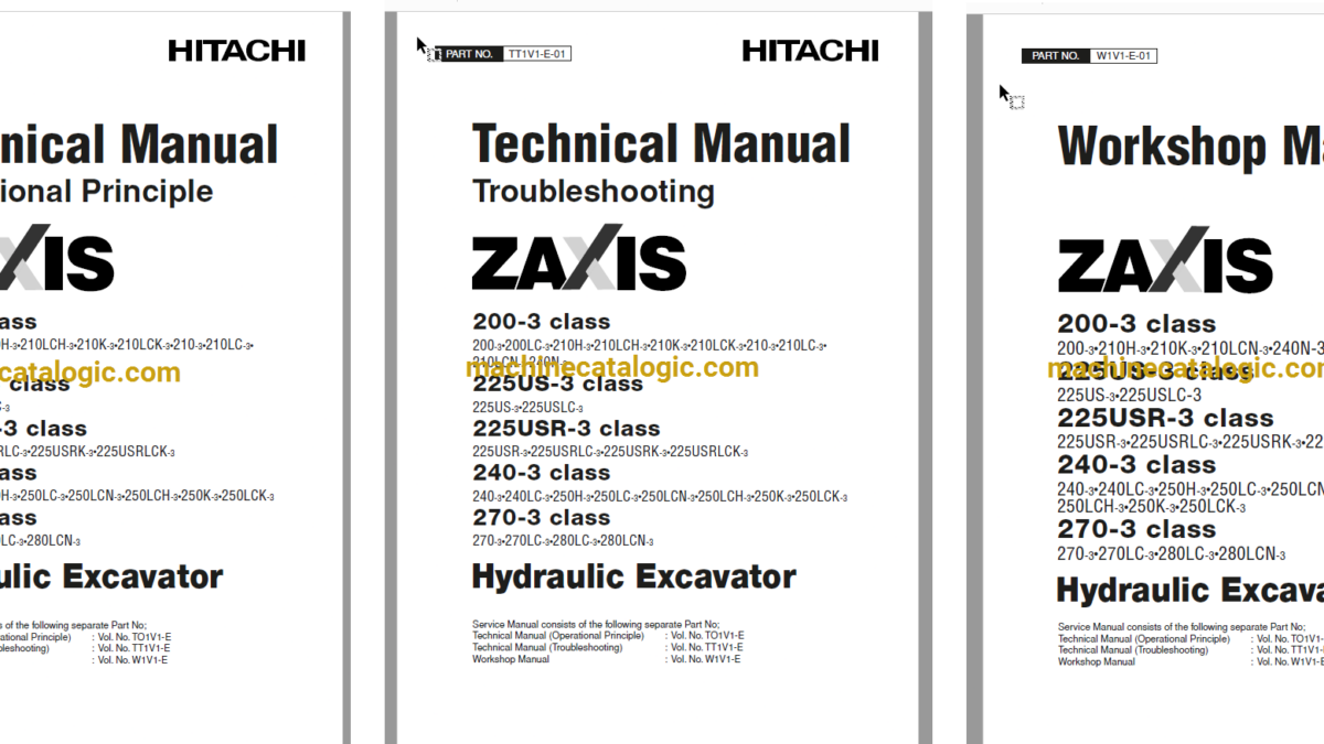 Hitachi ZX200-3Class, ZX225US-3Class, ZX225USR-3Class, ZX240