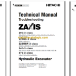 Hitachi ZX200-3Class, ZX225US-3Class, ZX225USR-3Class, ZX240-3Class, ZX270-3Class Hydraulic Excavator Technical and Workshop Manual
