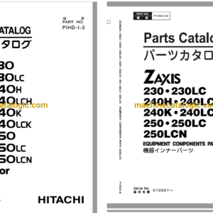 Hitachi ZX230,ZX230LC,ZX240H,ZX240LCH,ZX240K,ZX240LCK,ZX250,ZX250LC,ZX250LCN Excavator Full Parts Catalog