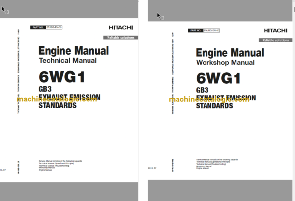 Hitachi 6WG1 GB3 Exhaust Emission Standarts Technical and Workshop Engine Manual