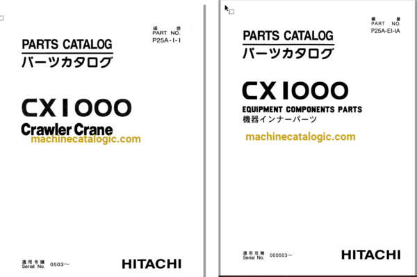 Hitachi CX1000 Crawler Crane Full Parts Catalog