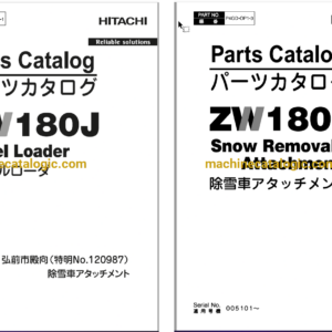 Hitachi ZW180J Wheel Loader Full Parts Catalog