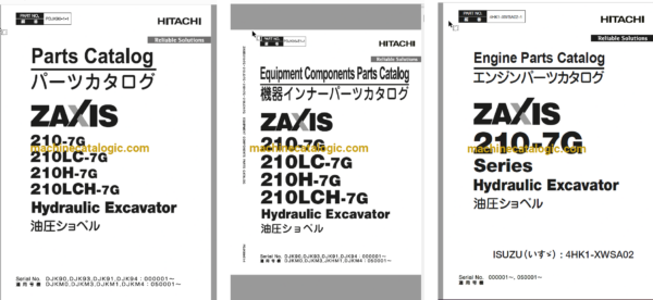 Hitachi ZX210-7G Series Full Parts Catalog