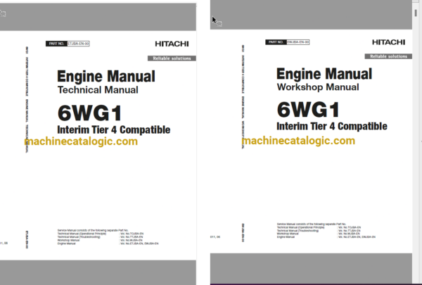 Hitachi 6WG1 Interim Tier 4 Compatible Technical and Workshop Engine Manual