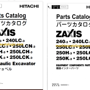 Hitachi ZX240-3,ZX240LC-3,ZX250LC-3,ZX250LCN-3,ZX250H-3,ZX250LCH-3,ZX250K-3,ZX250LCK-3 Hydraulic Excavator Full Parts Catalog