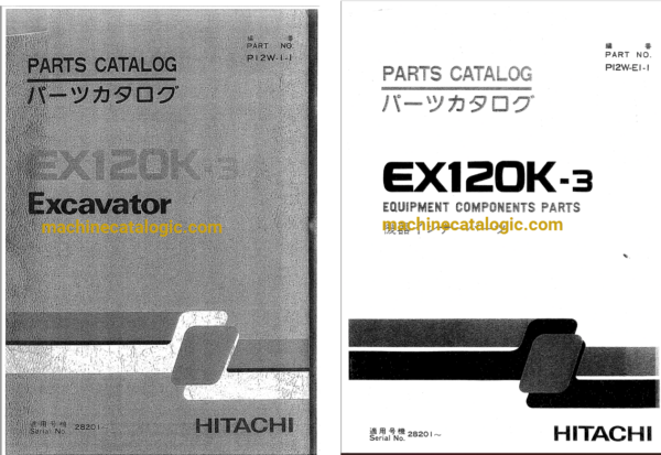 Hitachi EX120K-3 Excavator Full Parts Catalog