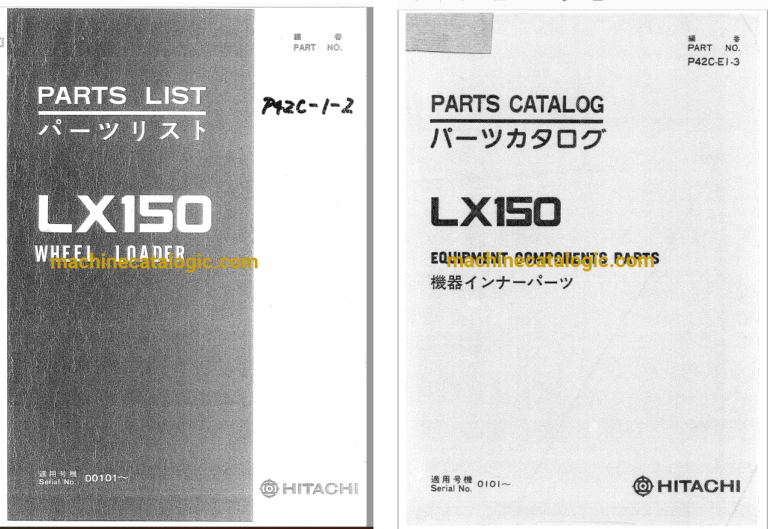 Hitachi LX150 Wheel Loader Full Parts Catalog