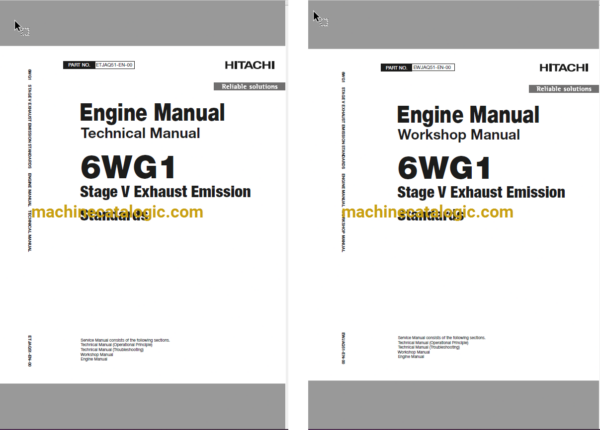 Hitachi 6WG1 Stage V Exhaust Emission Standards Technical and Workshop Engine Manual