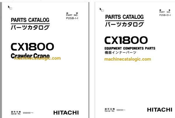 Hitachi CX1800 Crawler Crane Full Parts Catalog