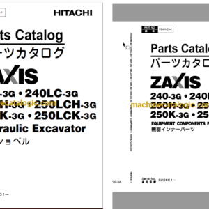 Hitachi ZX240-3G,ZX240LC-3G,ZX250H-3G,ZX250LCH-3G,ZX250K-3G,ZX250LCK-3G Hydraulic Excavator Full Parts Catalog