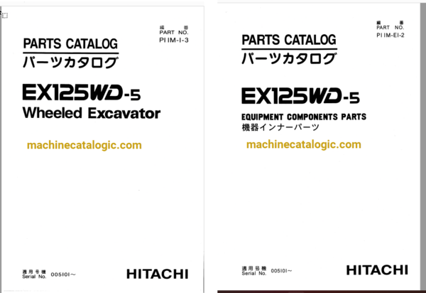 Hitachi EX125WD-5 Wheeled Excavator Full Parts Catalog