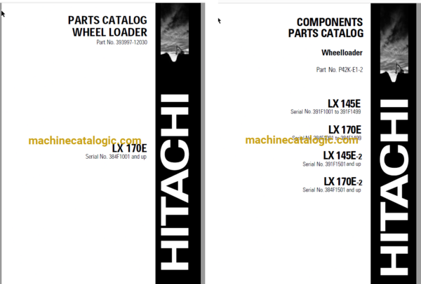 Hitachi LX170E-1 Wheel Loader Full Parts Catalog