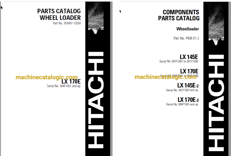 Hitachi LX170E-1 Wheel Loader Full Parts Catalog