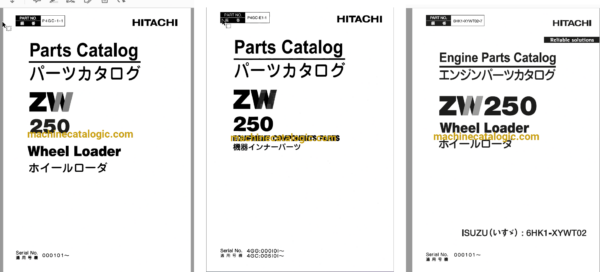 Hitachi ZW250 Wheel Loader Full Parts and Engine Parts Catalog Hitachi ZW250 Wheel Loader INDEX: