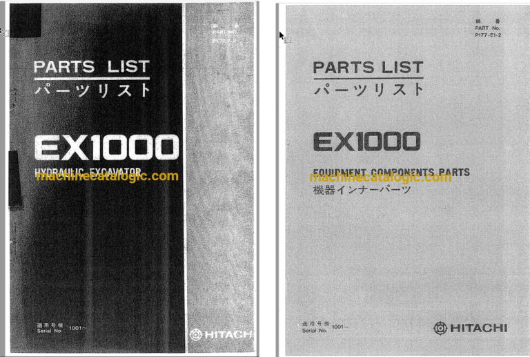 Hitachi EX1000 Hydraulic Excavator Full Parts Catalog