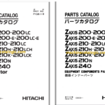 Hitachi ZX200, ZX200LC, ZX200-E, ZX200LC-E, ZX210, ZX210LC, ZX210H, ZX210LCH, ZX210K, ZX210LCK, ZX210N, ZX240 Excavator Full Parts Catalog